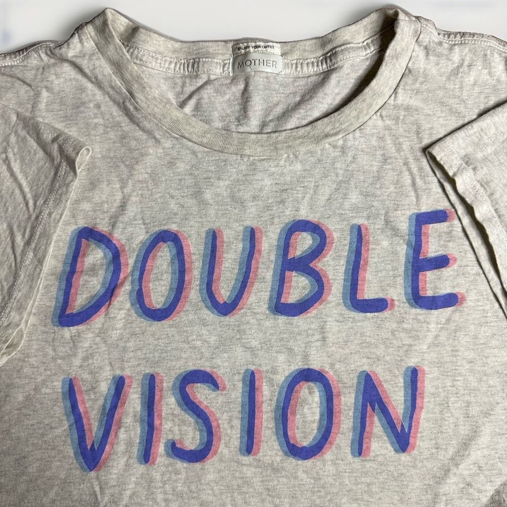Mother Boxy Goodie T-Shirt Womens Large Double Vision Slub Cotton Crew USA